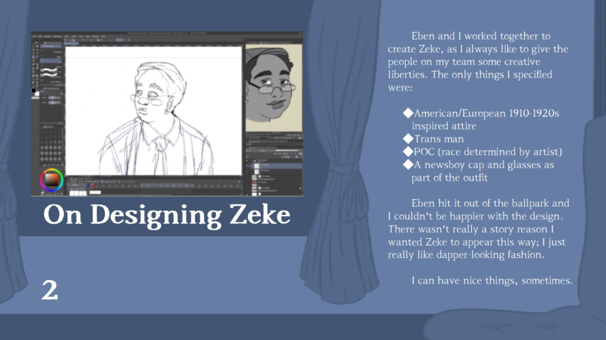 <font size ='5'><b><i>Weltschmerz</b> Artbook: Sample Page 3</i> <p></font>
Sketch Art by <a href='https://twitter.com/ebenrosetaylor'>Eben Taylor</a> <p>
Layout by <a href='index.html'>Knickknack PJ</a> <p>
<a href='https://tofurocks.itch.io/weltschmerz'>★Play <i>Weltschmerz</i> Here★</a>